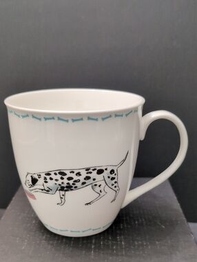 2018 Millie Green Dalmatians Large White Ceramic Coffee Mug.